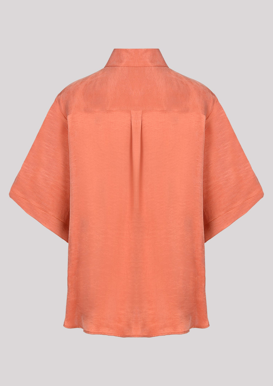 Unbuttoned short sleeve shirt in orange color