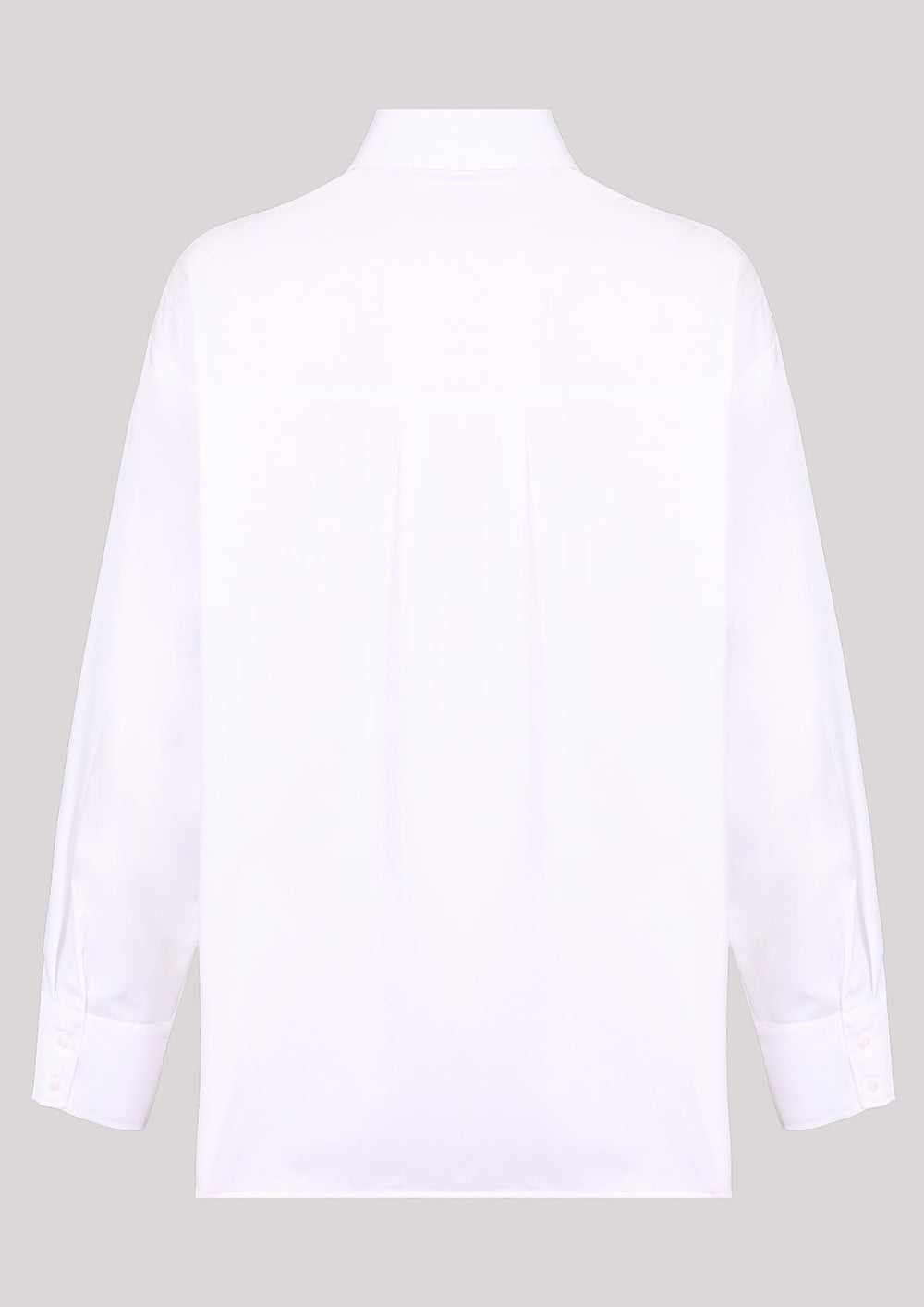 Smooth white shirt with asymmetrical cut