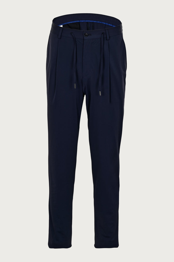 Elegant drawstring pants in navy blue color