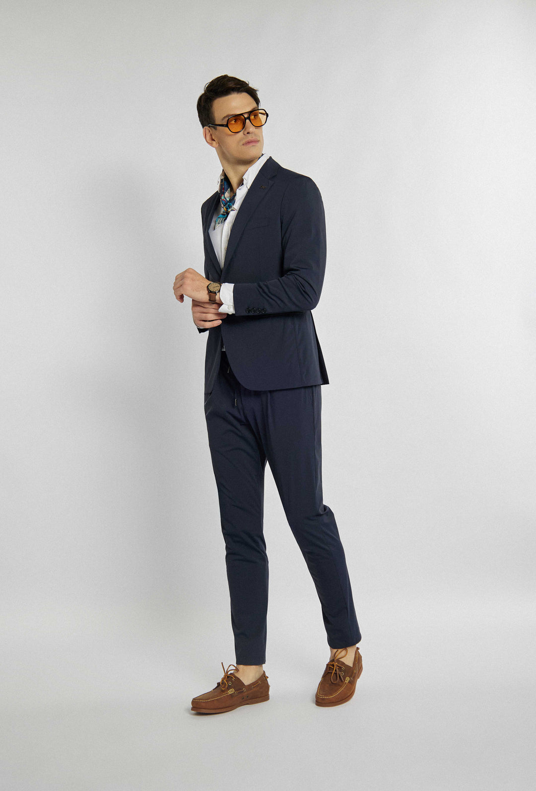 Classic navy blue suit jacket