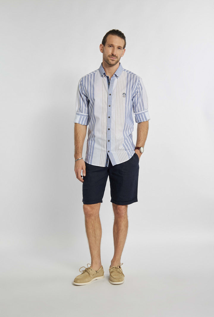 Chemise élégante à rayures verticales irrégulières Modern Fit
