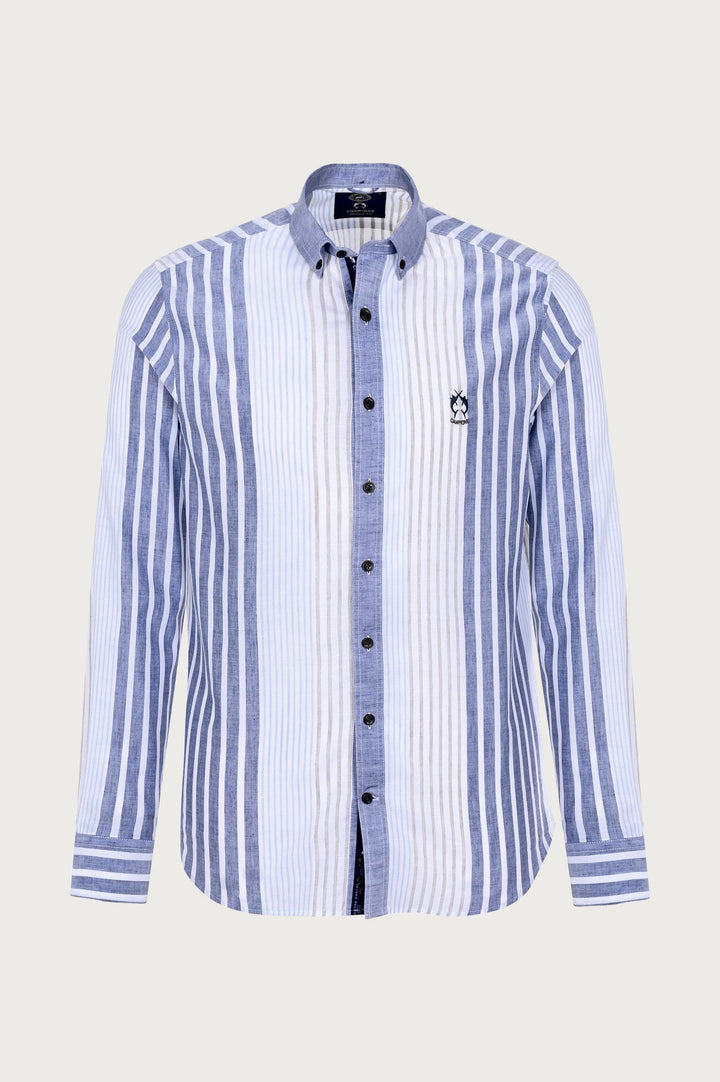 Chemise élégante à rayures verticales irrégulières Modern Fit