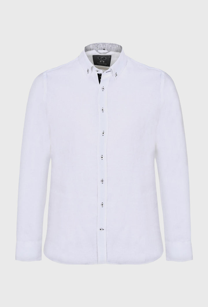 Linen classic shirt in white color