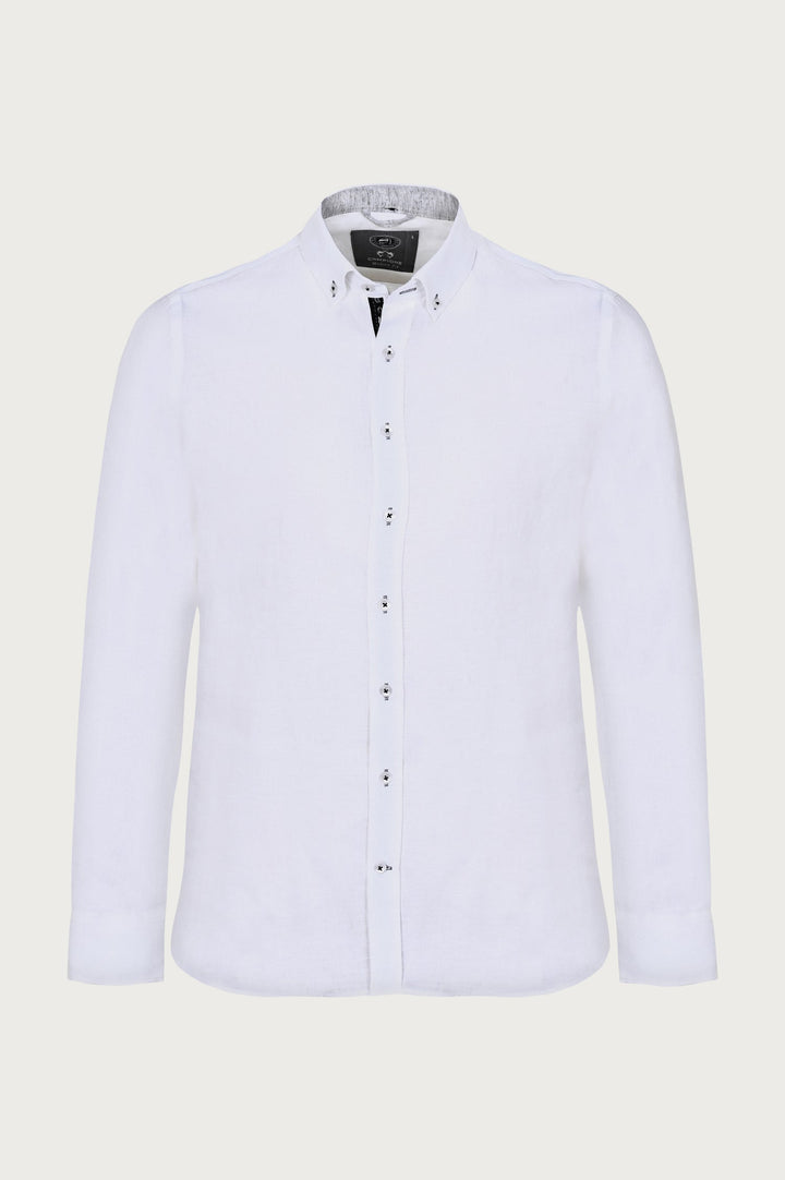 Chemise Campione blanche classique avec une coupe Modern Fit minimaliste et classique