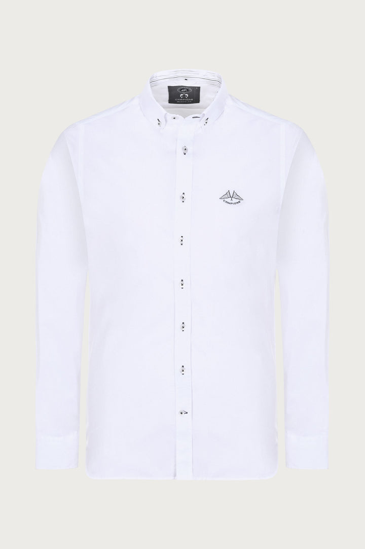 Wit Campione-shirt met minimalistische print en merknaam