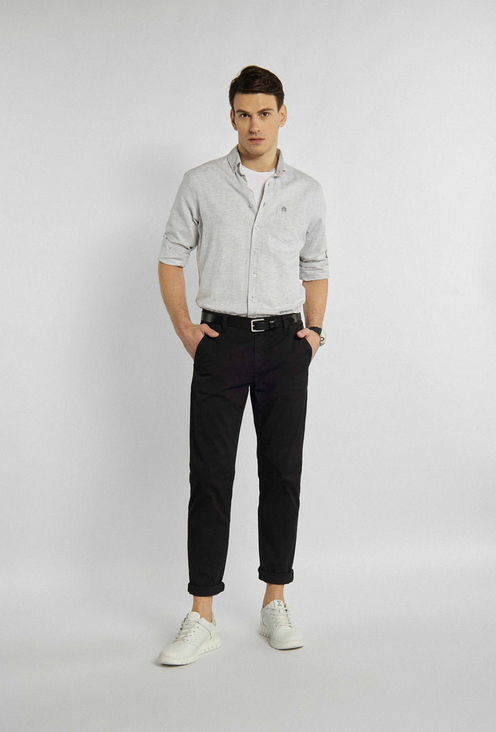 Grey smart shirt in thin fabric with logo