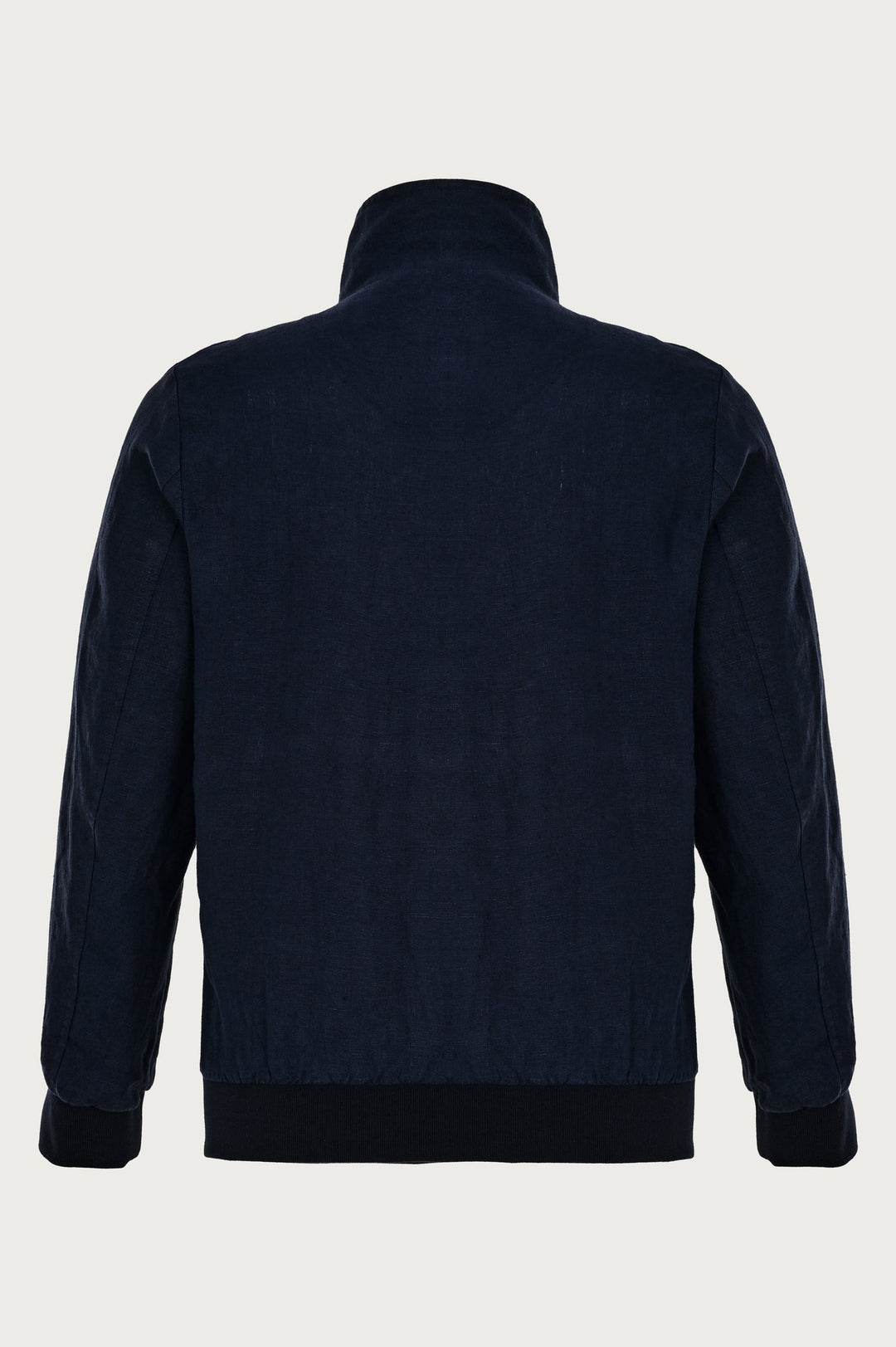 Thick zip sweatshirt with ribbed waist and sleeves in navy blue color