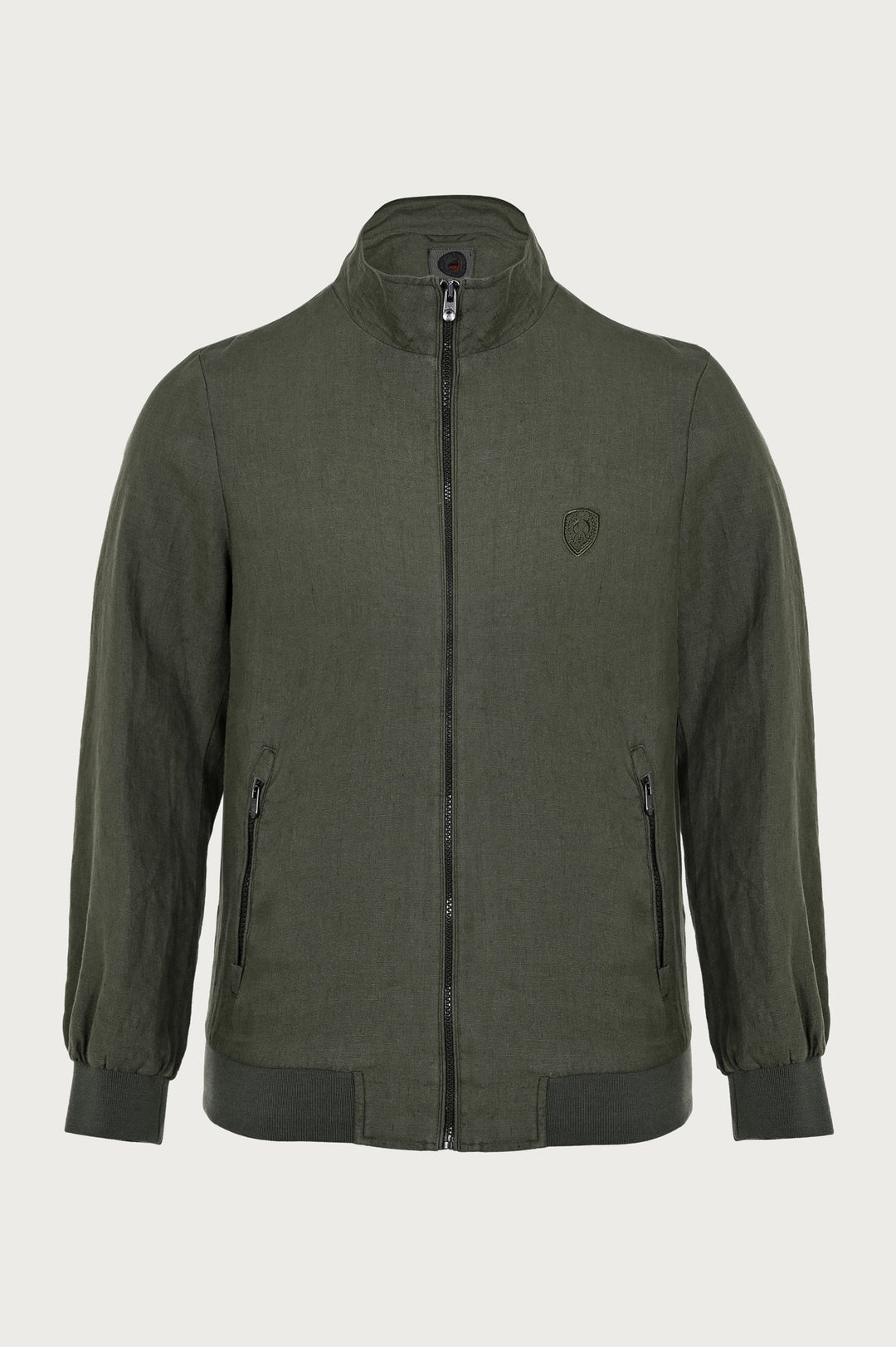 Blouse in khaki color with sigil on chest