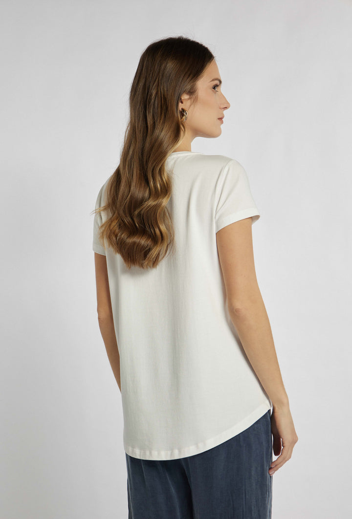 T-shirt écru classique à imprimé délicat