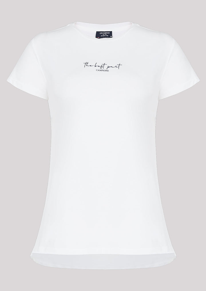 T-shirt écru classique à imprimé délicat