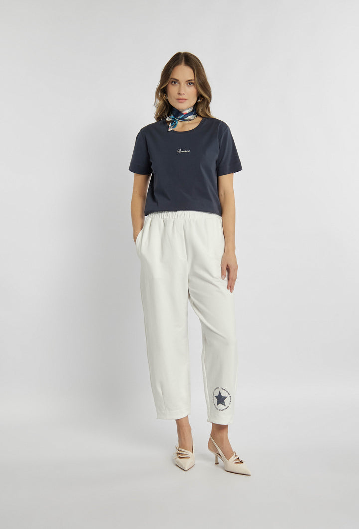 T-shirt bleu marine avec imprimé délicat