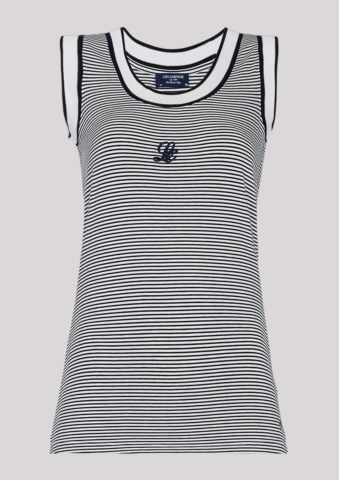 Haut rayé assorti avec logo de la marque appliqué