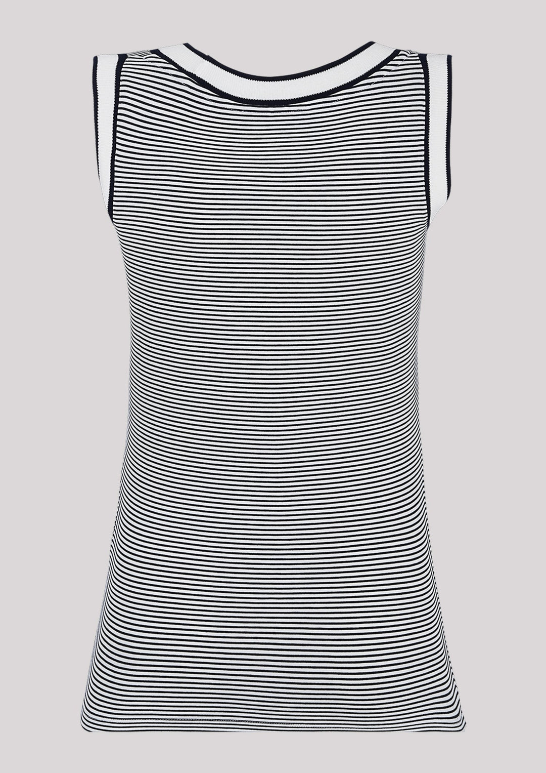 Matching striped top with brand logo applique