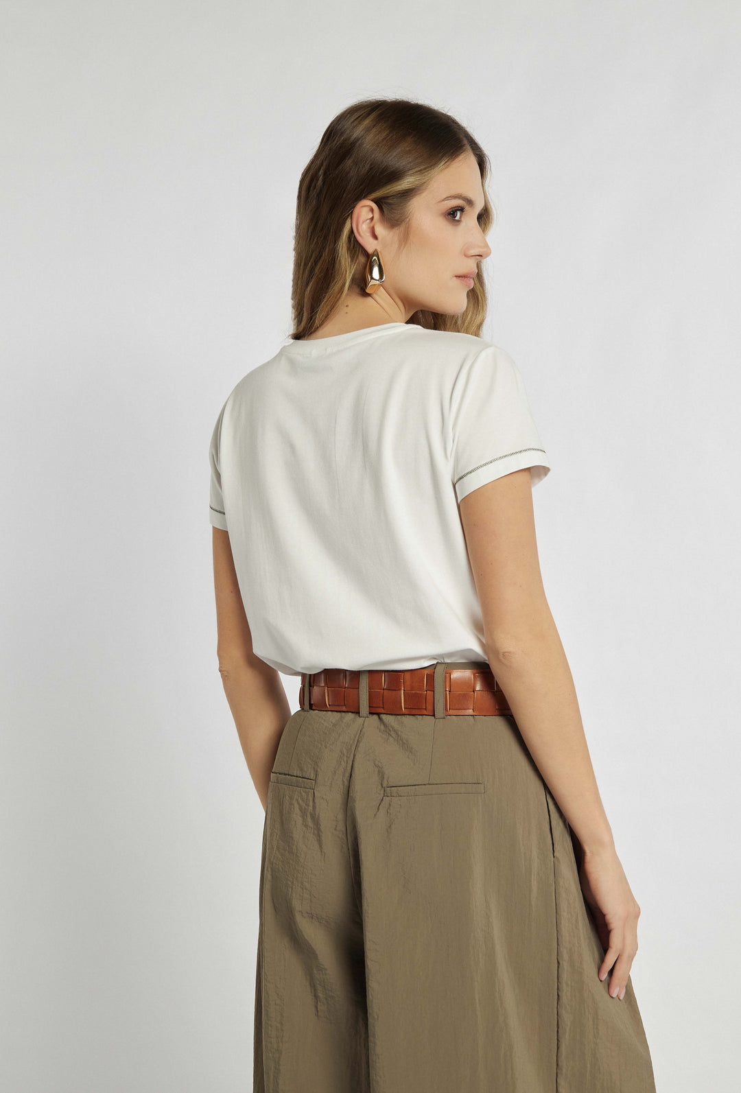T-shirt couleur écru avec motif safari