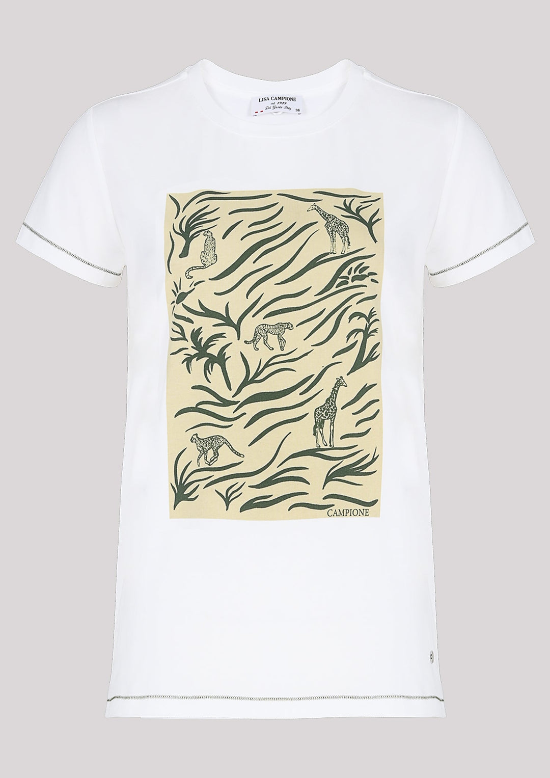 T-shirt couleur écru avec motif safari