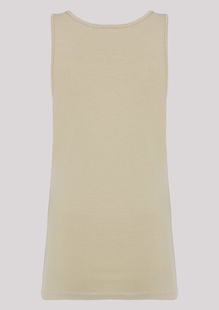 Basic style top in khaki color