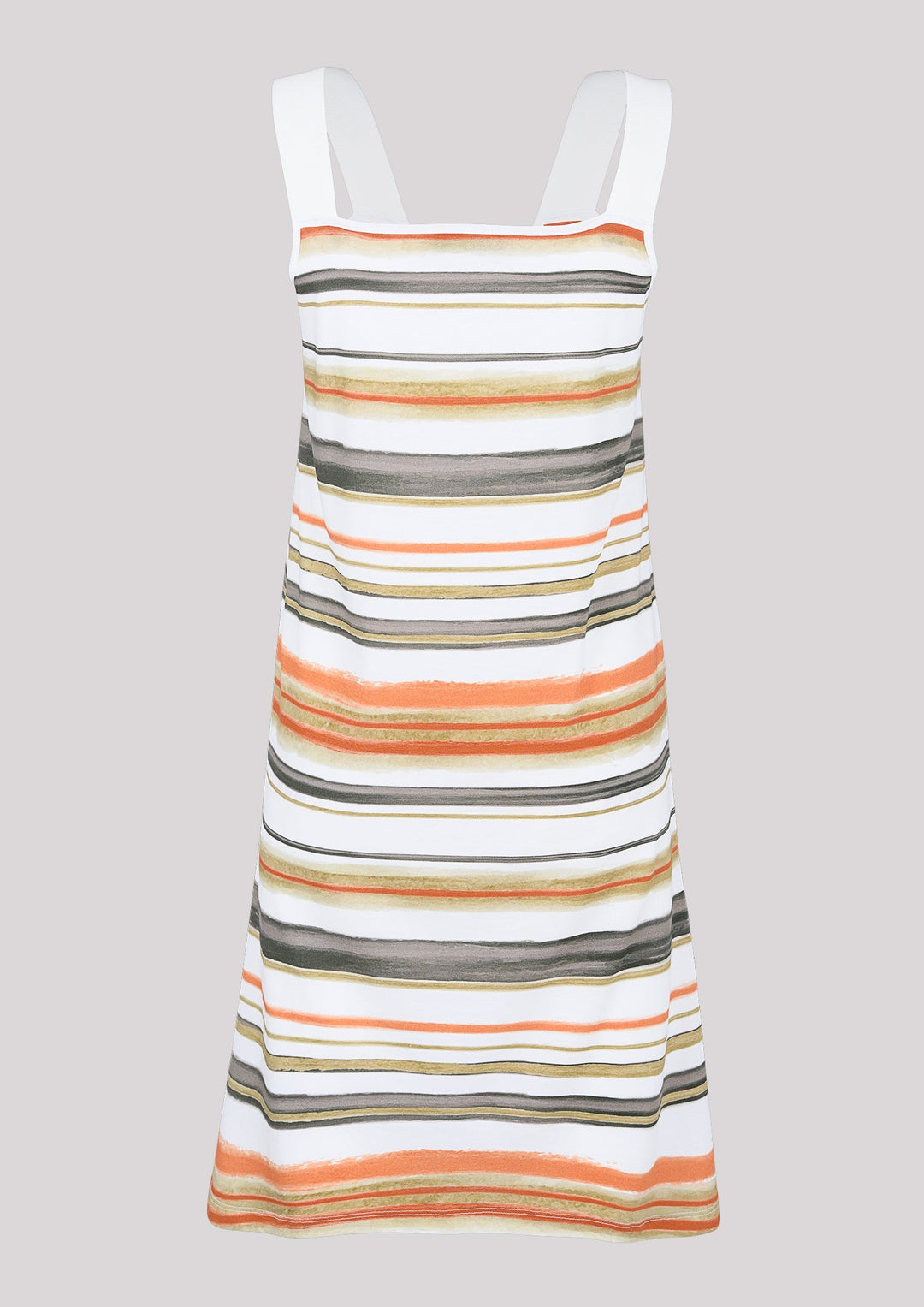 Mini dress with stripes and wide straps