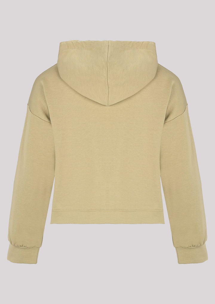 Unzipped hoodie in green color