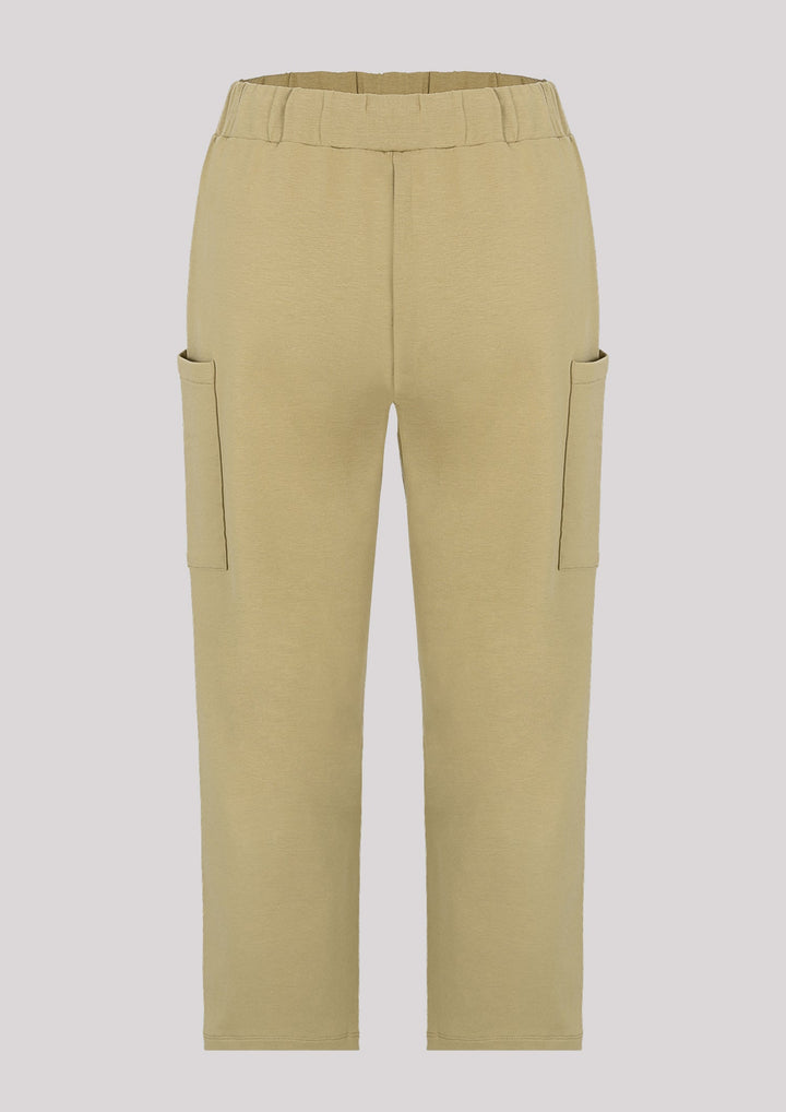 Green colored sweatpants with 7/8 legs
