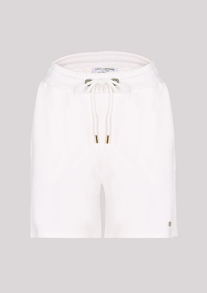 Klassieke shorts met elastische tailleband in ecrukleur