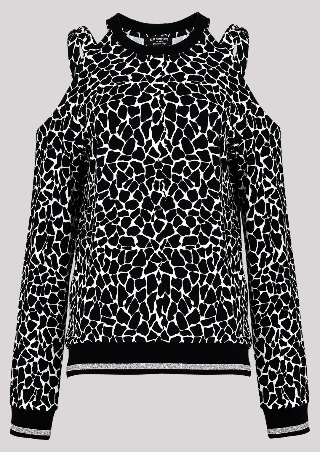 Sweatshirt mit Animal-Motiv und Schulterschlitzen