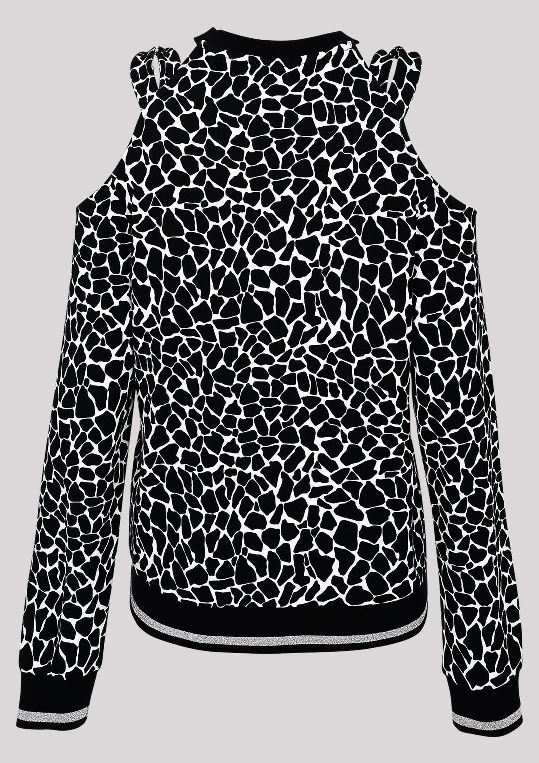 Sweatshirt with animal motif with shoulder slits