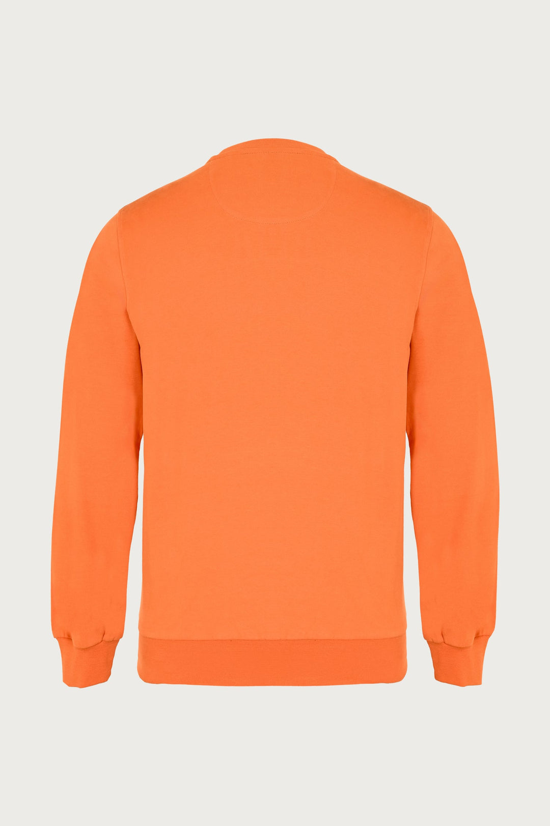 Orange sweatshirt with ribbed cuffs and brand logo