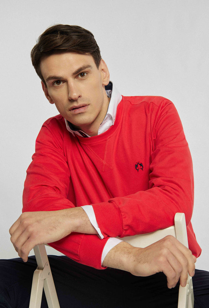 Red straight cut sweatshirt by Campione brand