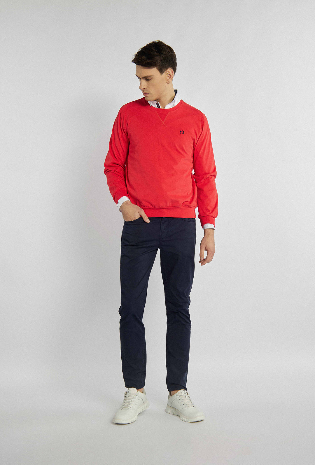 Red straight cut sweatshirt by Campione brand