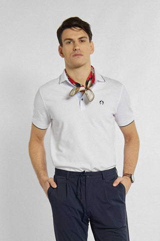 Witte klassieke fleece met contrasterende elementen