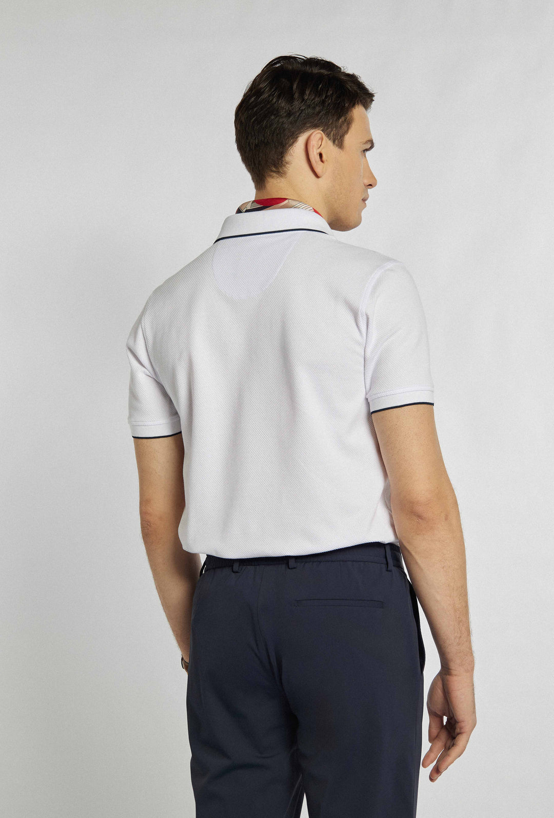 Witte klassieke fleece met contrasterende elementen