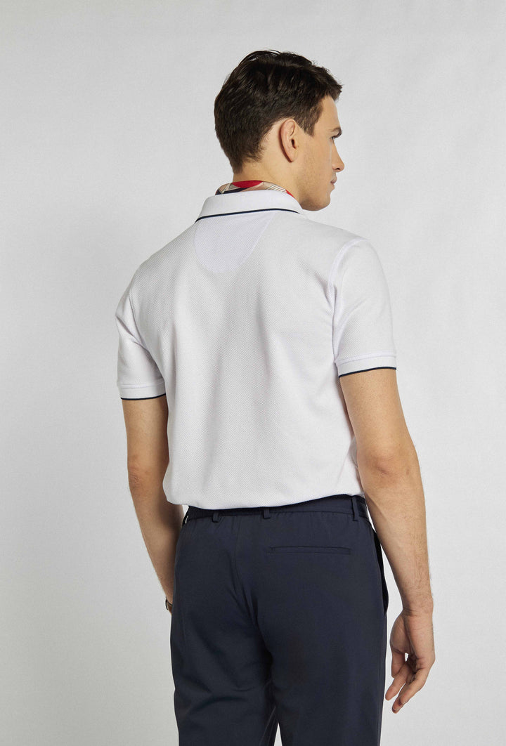 Witte klassieke fleece met contrasterende elementen