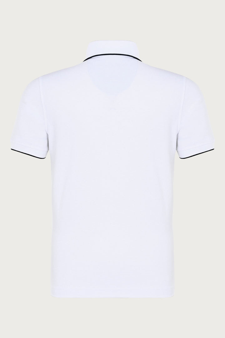 Witte klassieke fleece met contrasterende elementen
