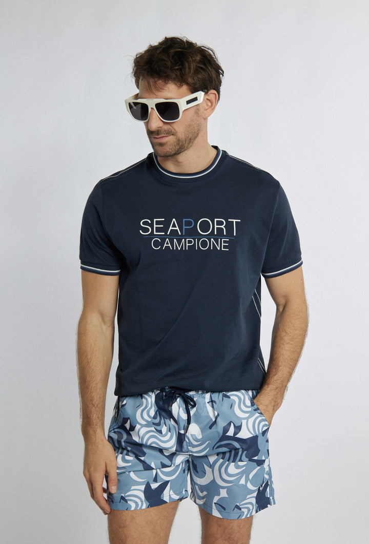 T-shirt in marineblauwe kleur met opdruk