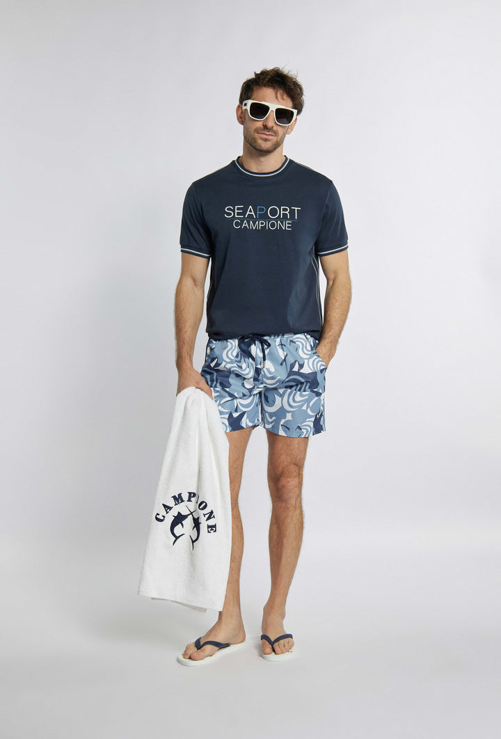 T-shirt in marineblauwe kleur met opdruk