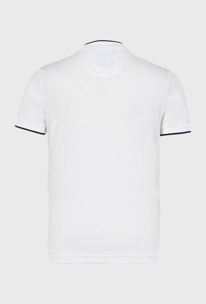 Classic t-shirt in white color with yachting style print