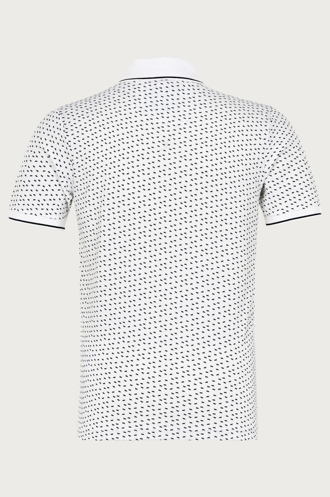 Polo shirt with fine print in contrasting color