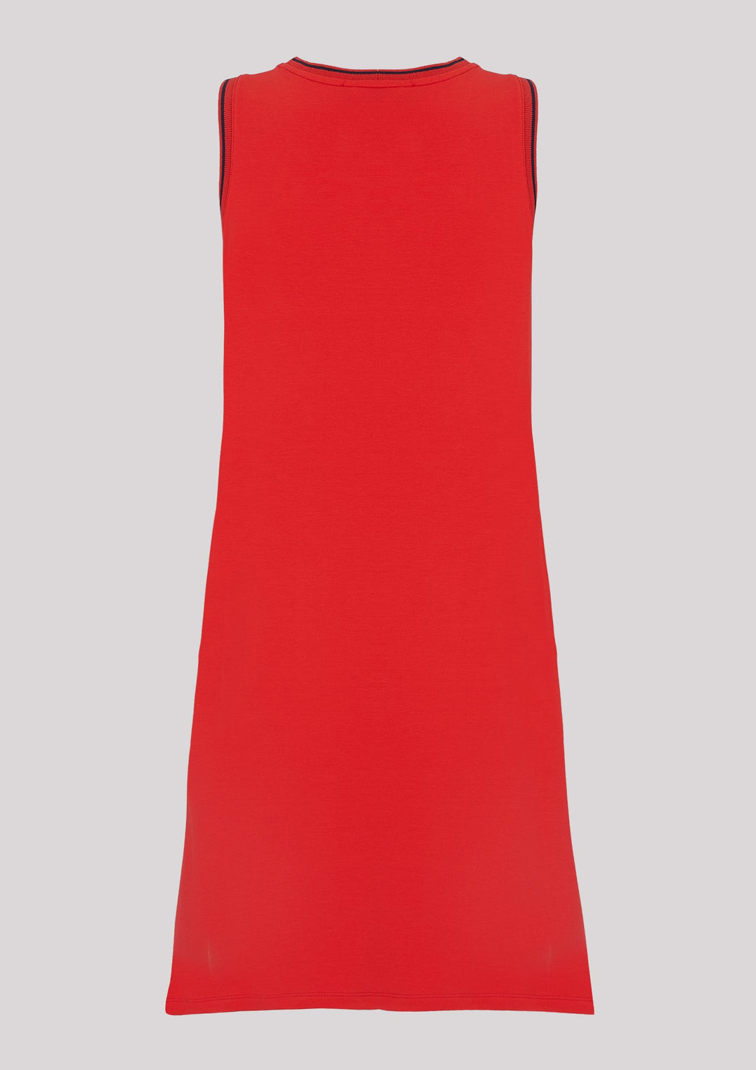Mini dress with wide straps in red color