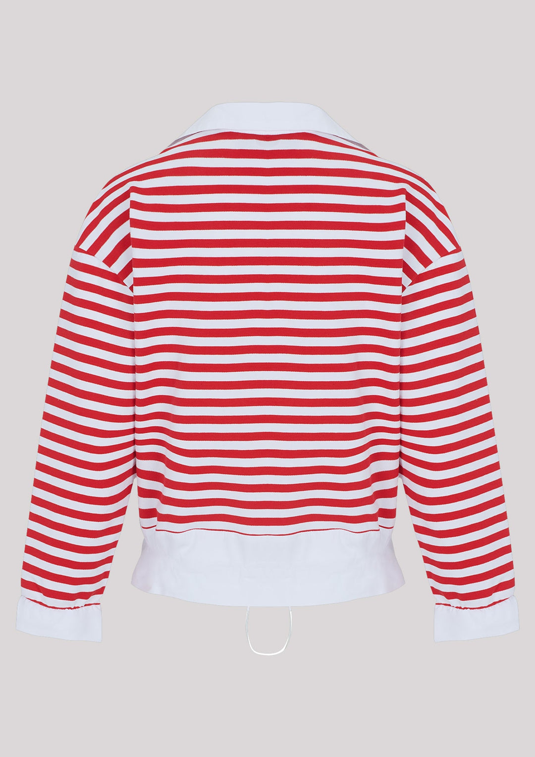 Unbuttoned striped sweatshirt with collar