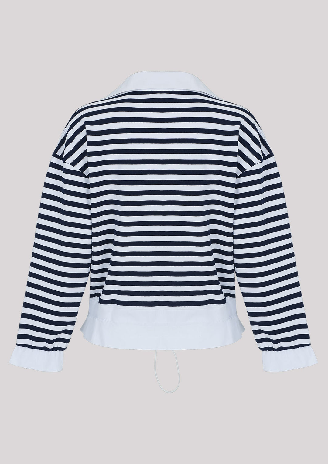 Striped sweatshirt, unbuttoned with collar