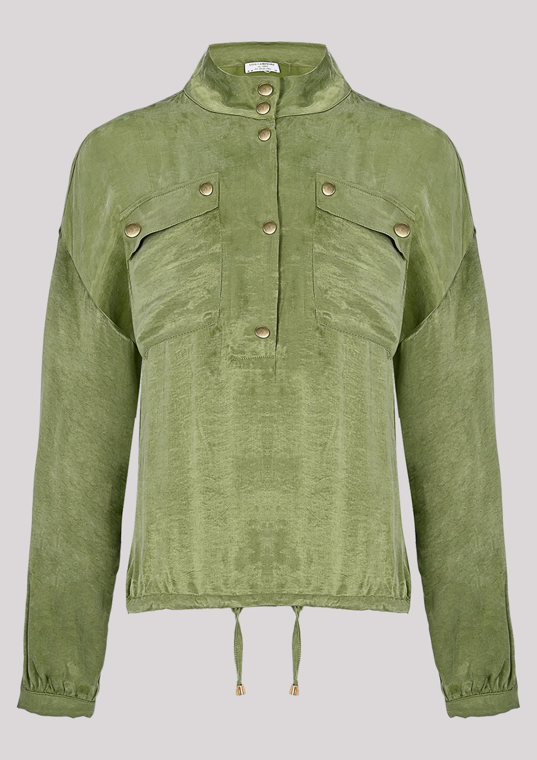 Luftiges aufgeknöpftes Sweatshirt in Grün