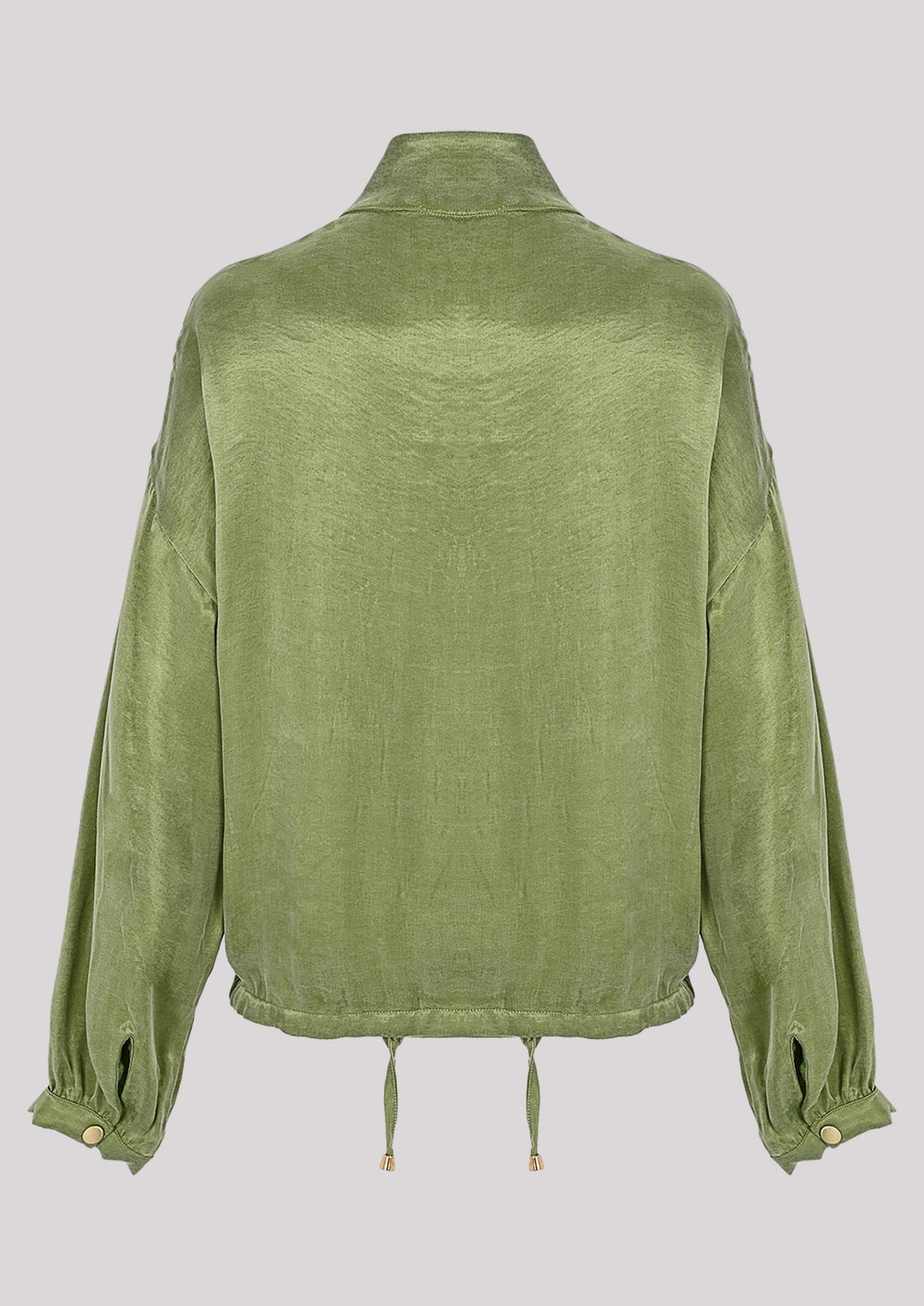 Airy unbuttoned sweatshirt in green color
