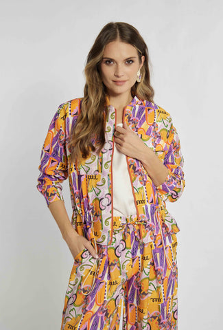 Open sweatshirt met energieke print