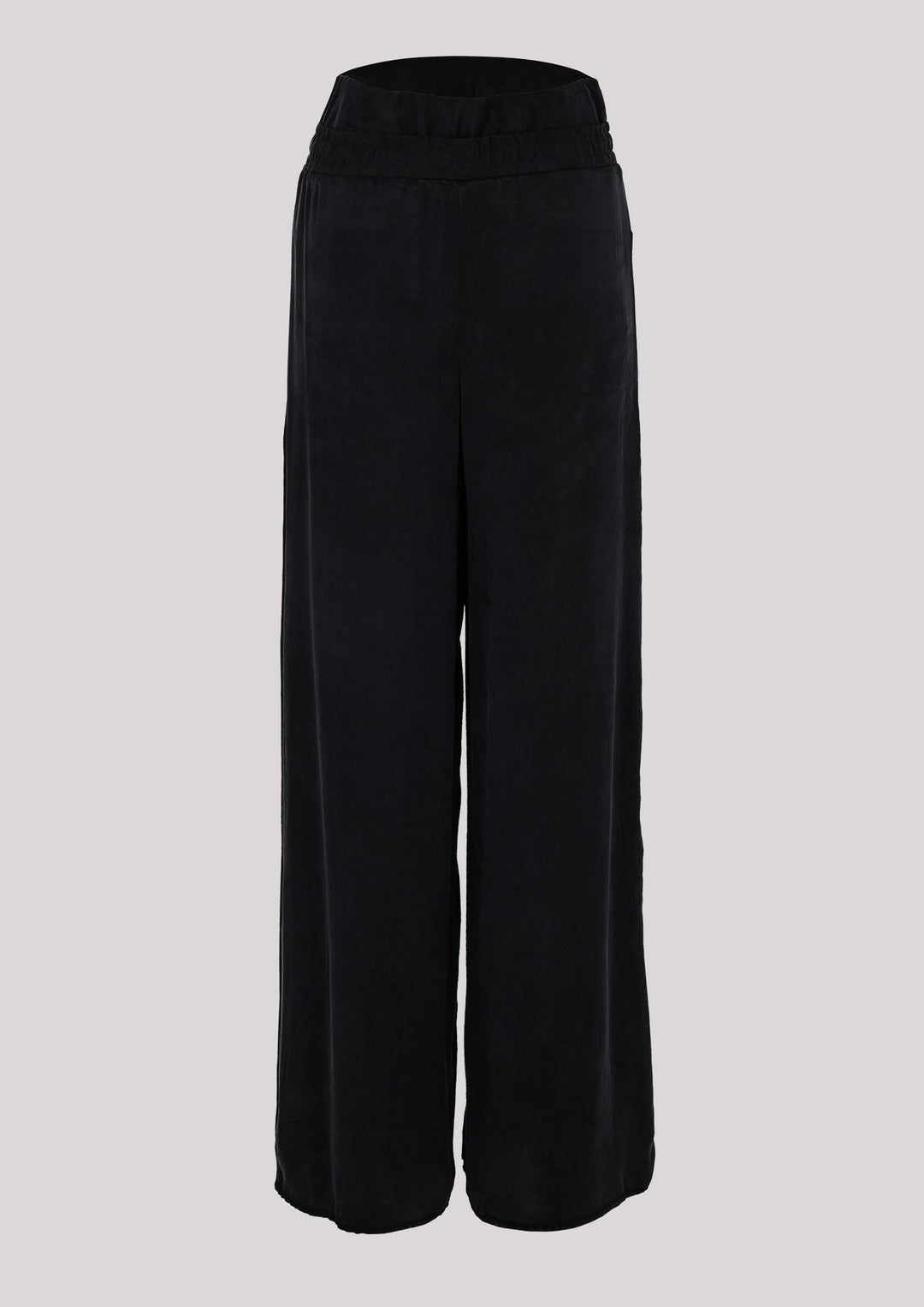 Airy fabric pants in black color