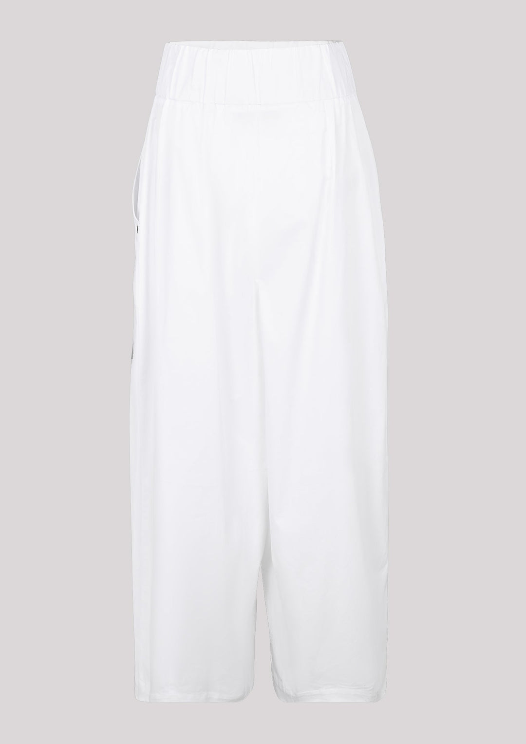 Pants in white color with visible print on one leg