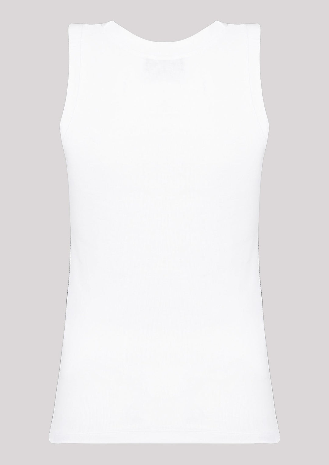 Fitted top with wide straps in white color