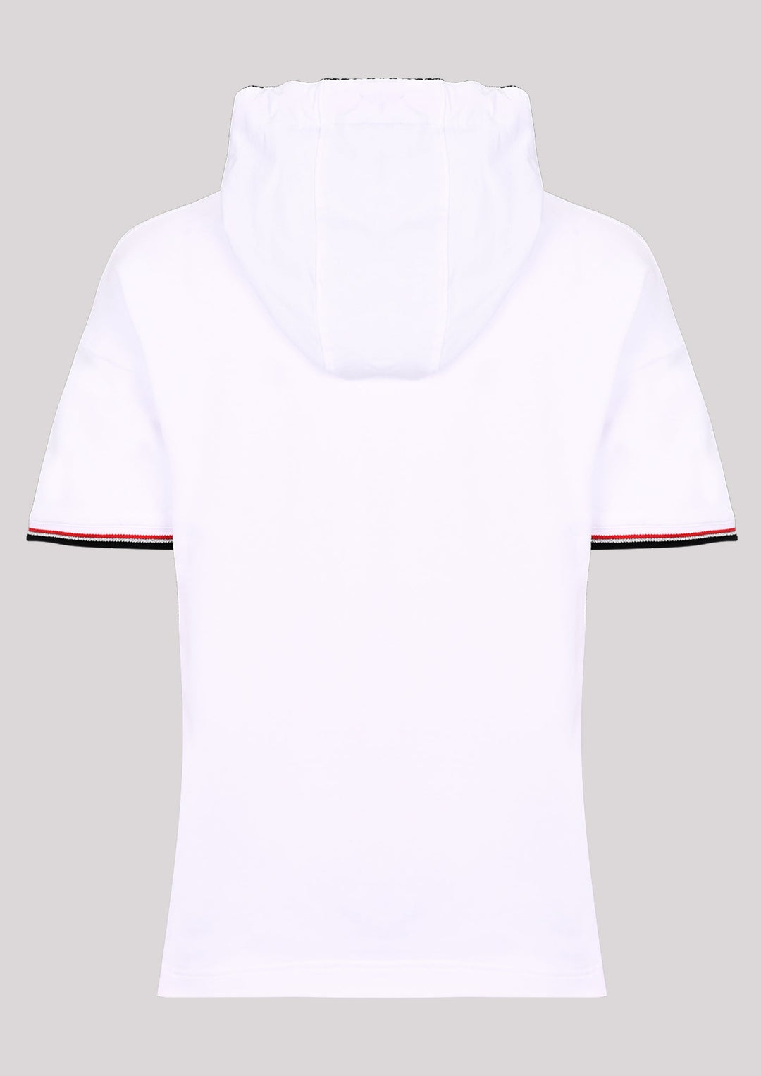 Non-stretch short sleeve sweatshirt with contrasting print