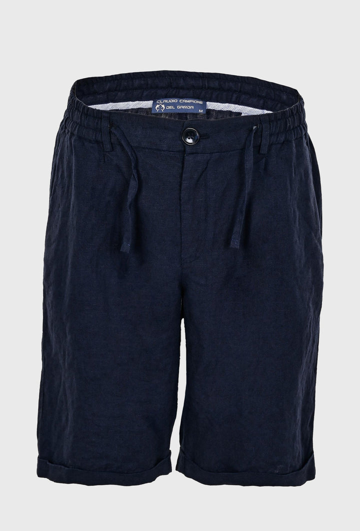 Shorts in solid navy blue color
