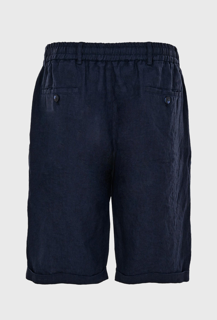 Shorts in solid navy blue color