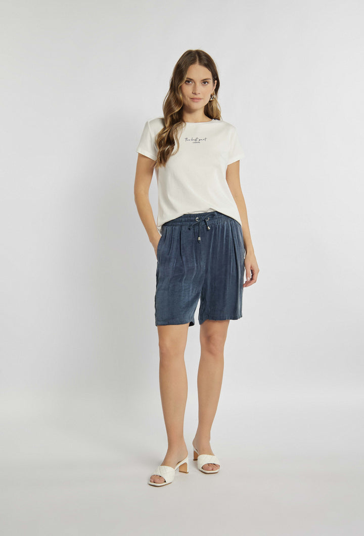 Short shorts in navy blue color